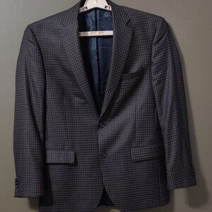 Jos. A. Bank Reserve Brown & Navy Gingham Check Blazer SIZE 40R